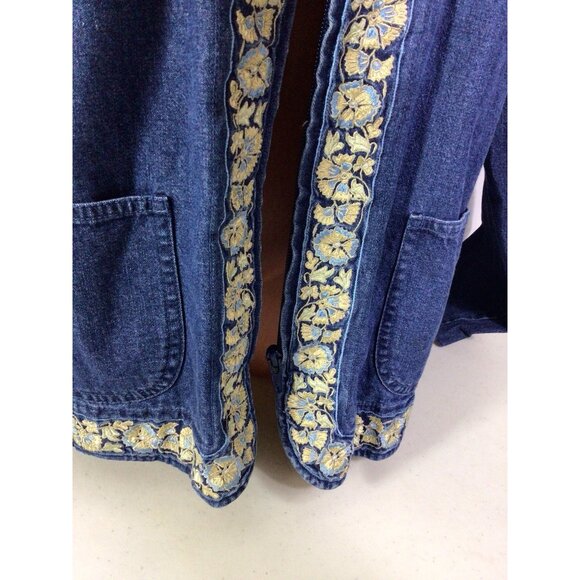 Orvis Jean Jacket Floral Embroidered Womens Large - Picture 6 of 6